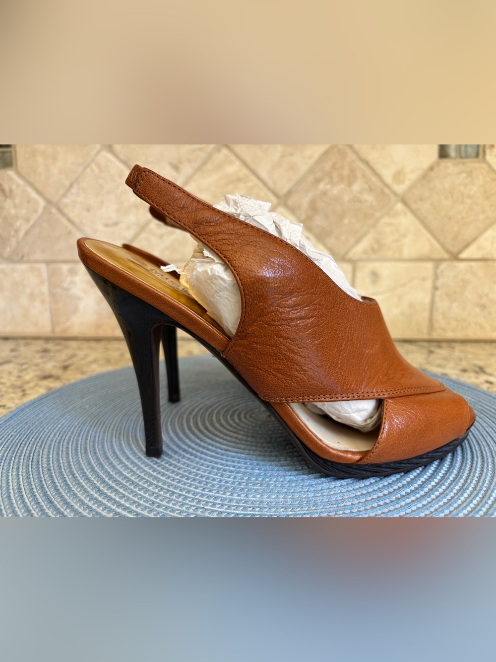 Michael Kors Brown Open Toe Sling Back Heels 8 1/2